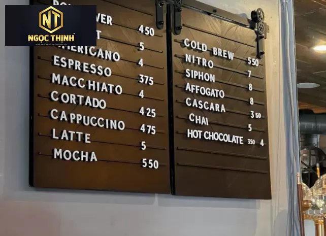 BẢNG MENU BẰNG GỖ THIẾT KẾ HIỆN ĐẠI - BMN02